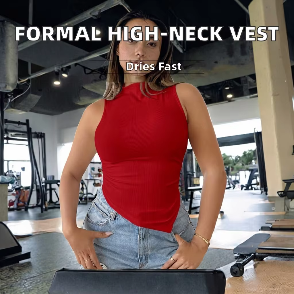 Women's Crew Neck Sleeveless Plus Size Formal Vest Top Spandex/Cotton Quick Dry